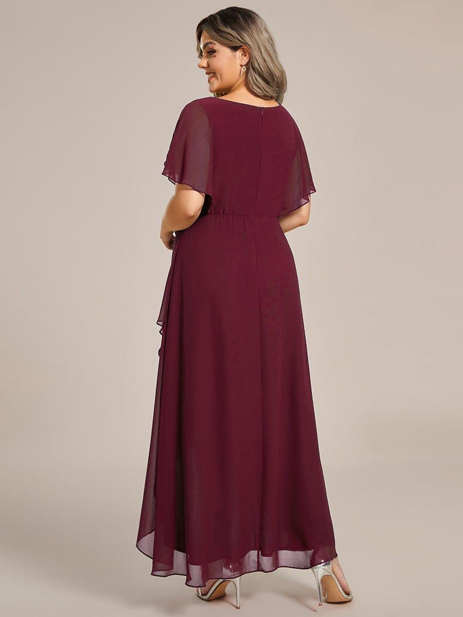 ever LILAS|Elegant A-line Waist Applique Ruffled Mother of the Bride Dress