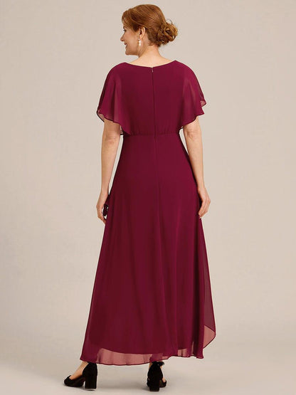 ever LILAS|Elegant A-line Waist Applique Ruffled Mother of the Bride Dress