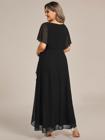 ever LILAS|Elegant A-line Waist Applique Ruffled Mother of the Bride Dress