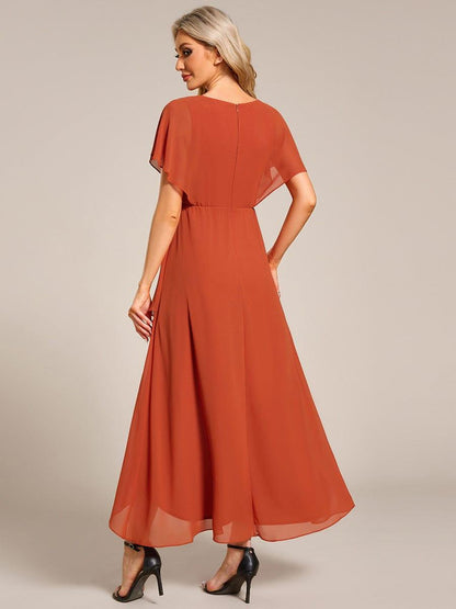 ever LILAS|Elegant A-line Waist Applique Ruffled Mother of the Bride Dress