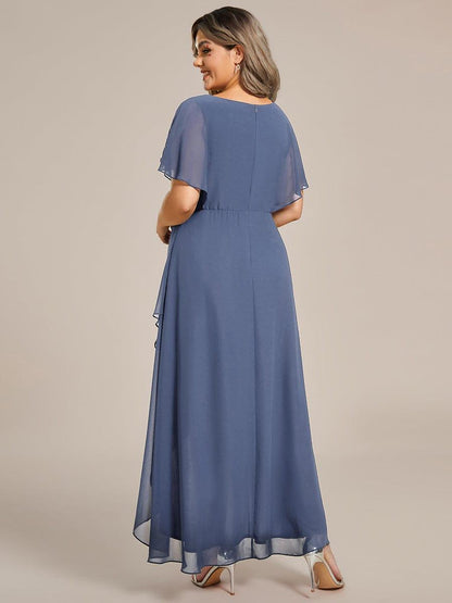 ever LILAS|Elegant A-line Waist Applique Ruffled Mother of the Bride Dress