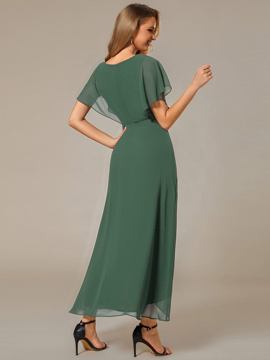 ever LILAS|Elegant A-line Waist Applique Ruffled Mother of the Bride Dress