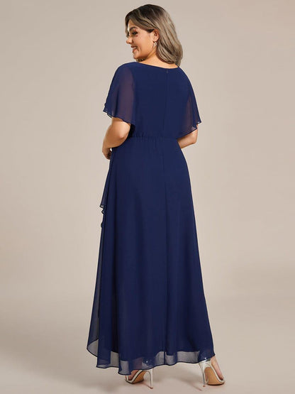 ever LILAS|Elegant A-line Waist Applique Ruffled Mother of the Bride Dress
