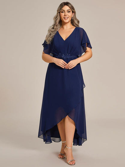 ever LILAS|Elegant A-line Waist Applique Ruffled Mother of the Bride Dress