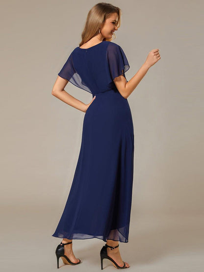 ever LILAS|Elegant A-line Waist Applique Ruffled Mother of the Bride Dress