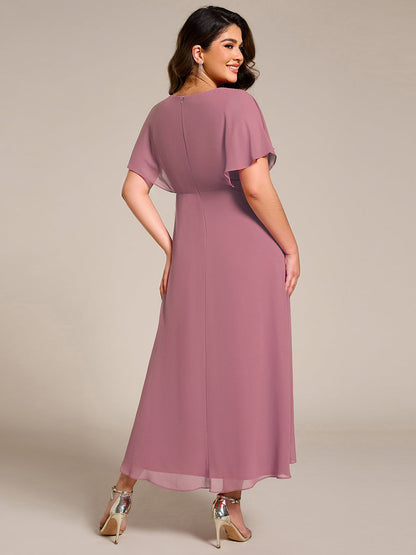 ever LILAS|Elegant A-line Waist Applique Ruffled Mother of the Bride Dress