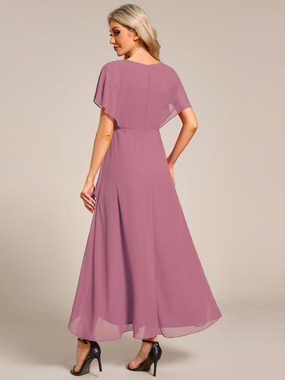 ever LILAS|Elegant A-line Waist Applique Ruffled Mother of the Bride Dress
