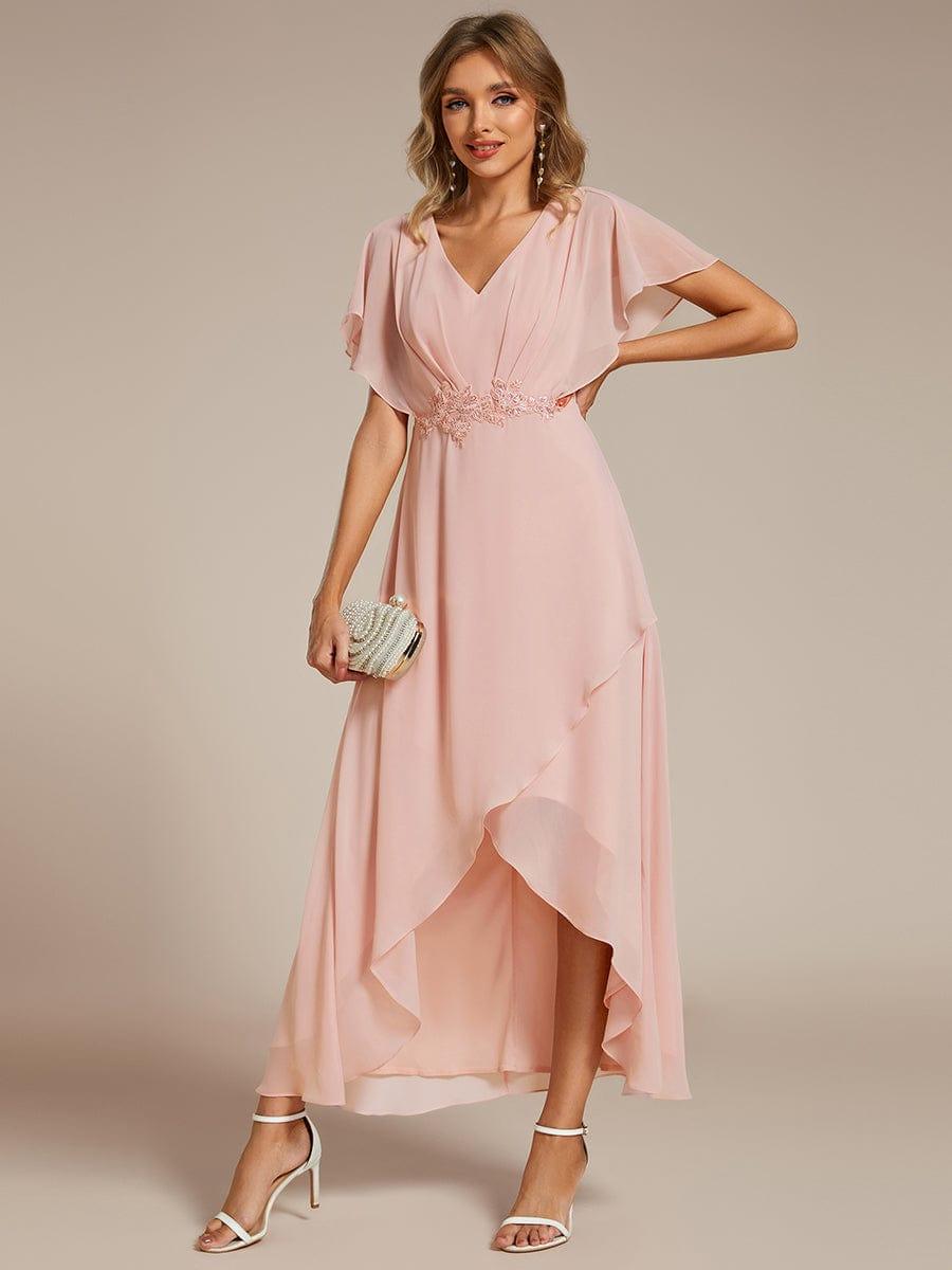 ever LILAS|Elegant A-line Waist Applique Ruffled Mother of the Bride Dress