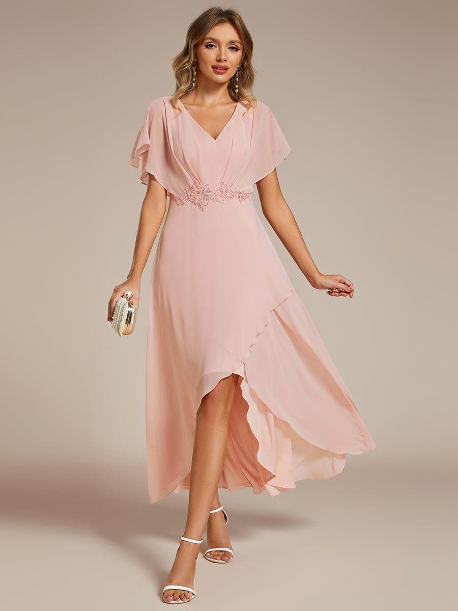 ever LILAS|Elegant A-line Waist Applique Ruffled Mother of the Bride Dress