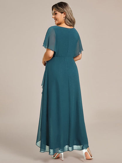 ever LILAS|Elegant A-line Waist Applique Ruffled Mother of the Bride Dress