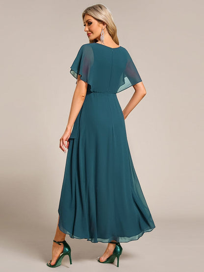 ever LILAS|Elegant A-line Waist Applique Ruffled Mother of the Bride Dress