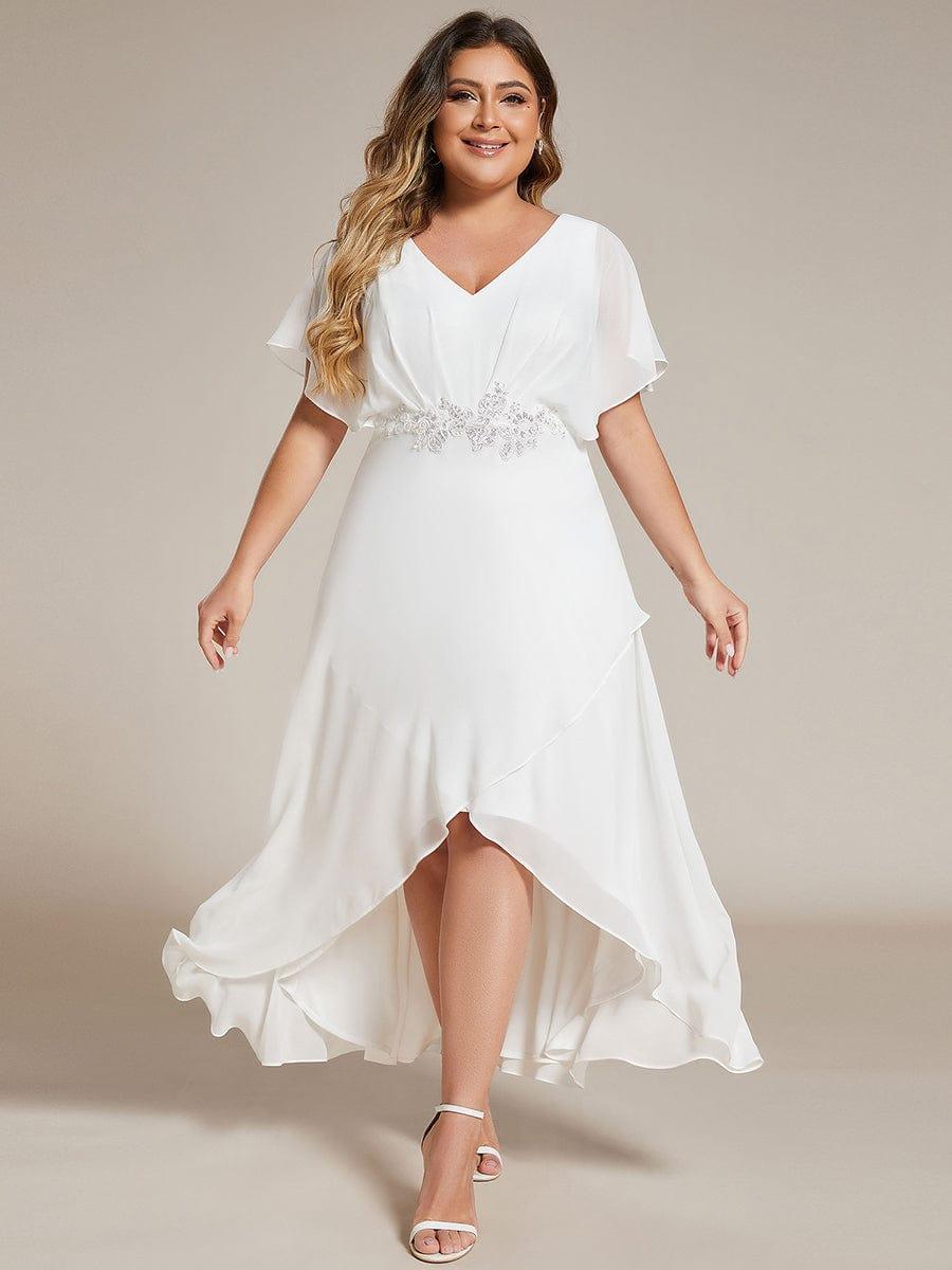 ever LILAS|Elegant A-line Waist Applique Ruffled Mother of the Bride Dress