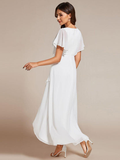 ever LILAS|Elegant A-line Waist Applique Ruffled Mother of the Bride Dress