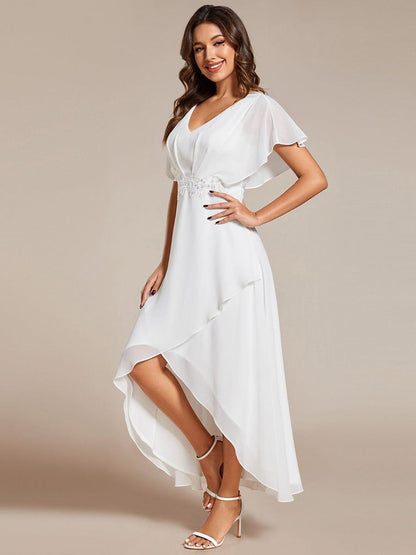 ever LILAS|Elegant A-line Waist Applique Ruffled Mother of the Bride Dress