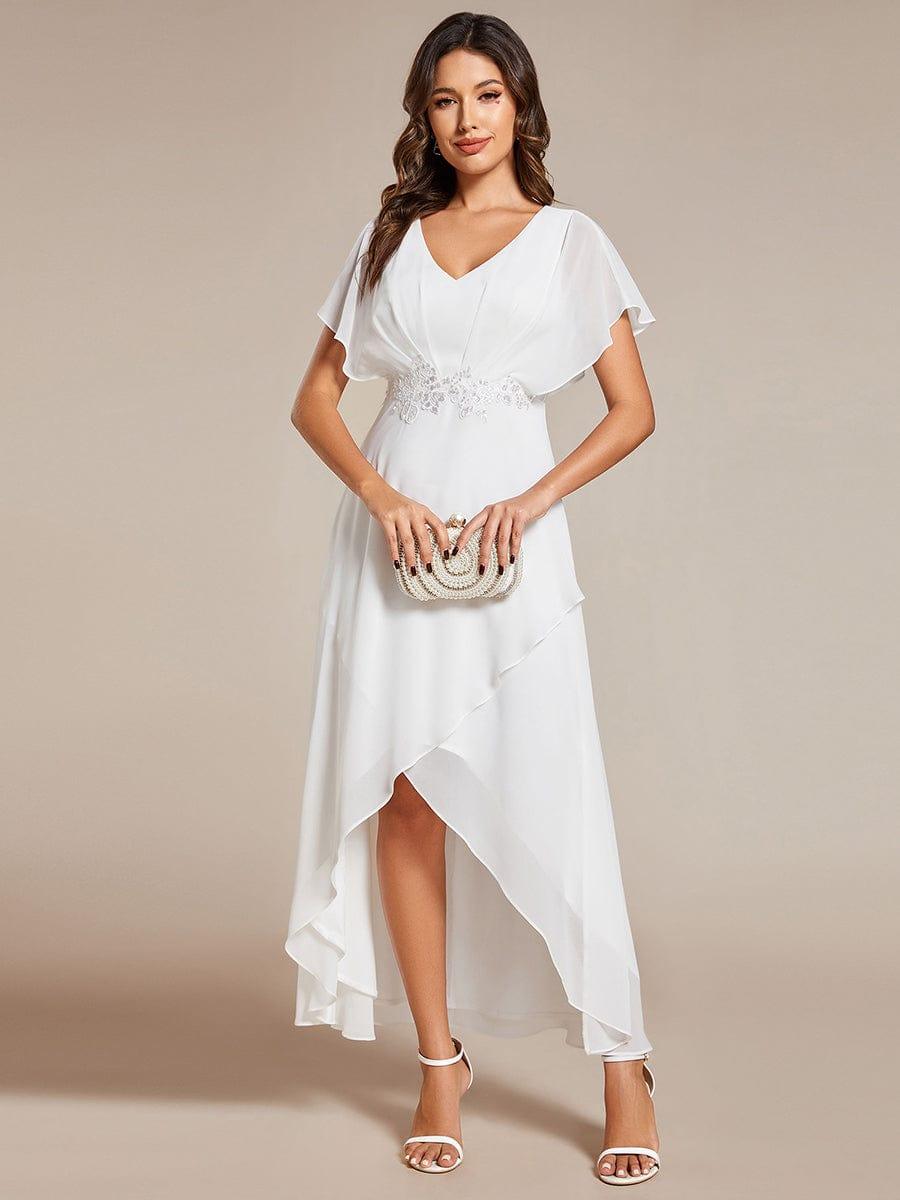 ever LILAS|Elegant A-line Waist Applique Ruffled Mother of the Bride Dress
