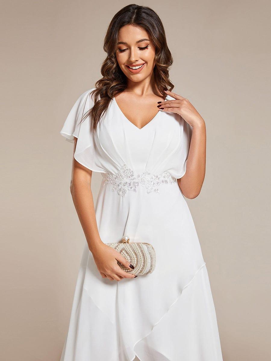ever LILAS|Elegant A-line Waist Applique Ruffled Mother of the Bride Dress