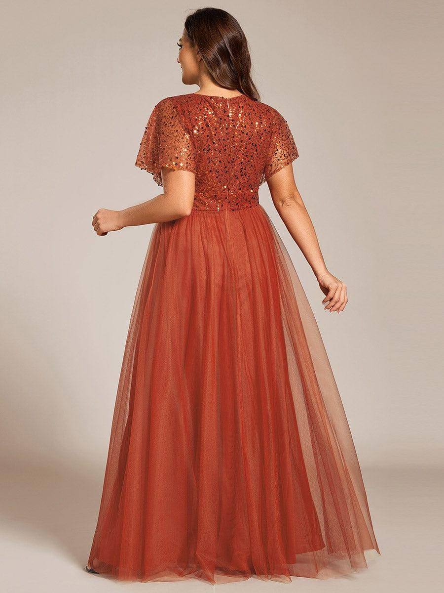 ever NAVEYA|Sparkly Sequin A-Line V-Neck Tulle Formal Evening Dress