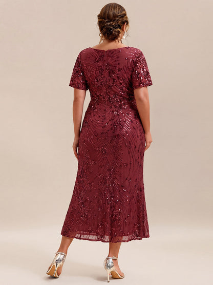 pretty PALMER|Plus Size Sequin Mermaid Formal Dress