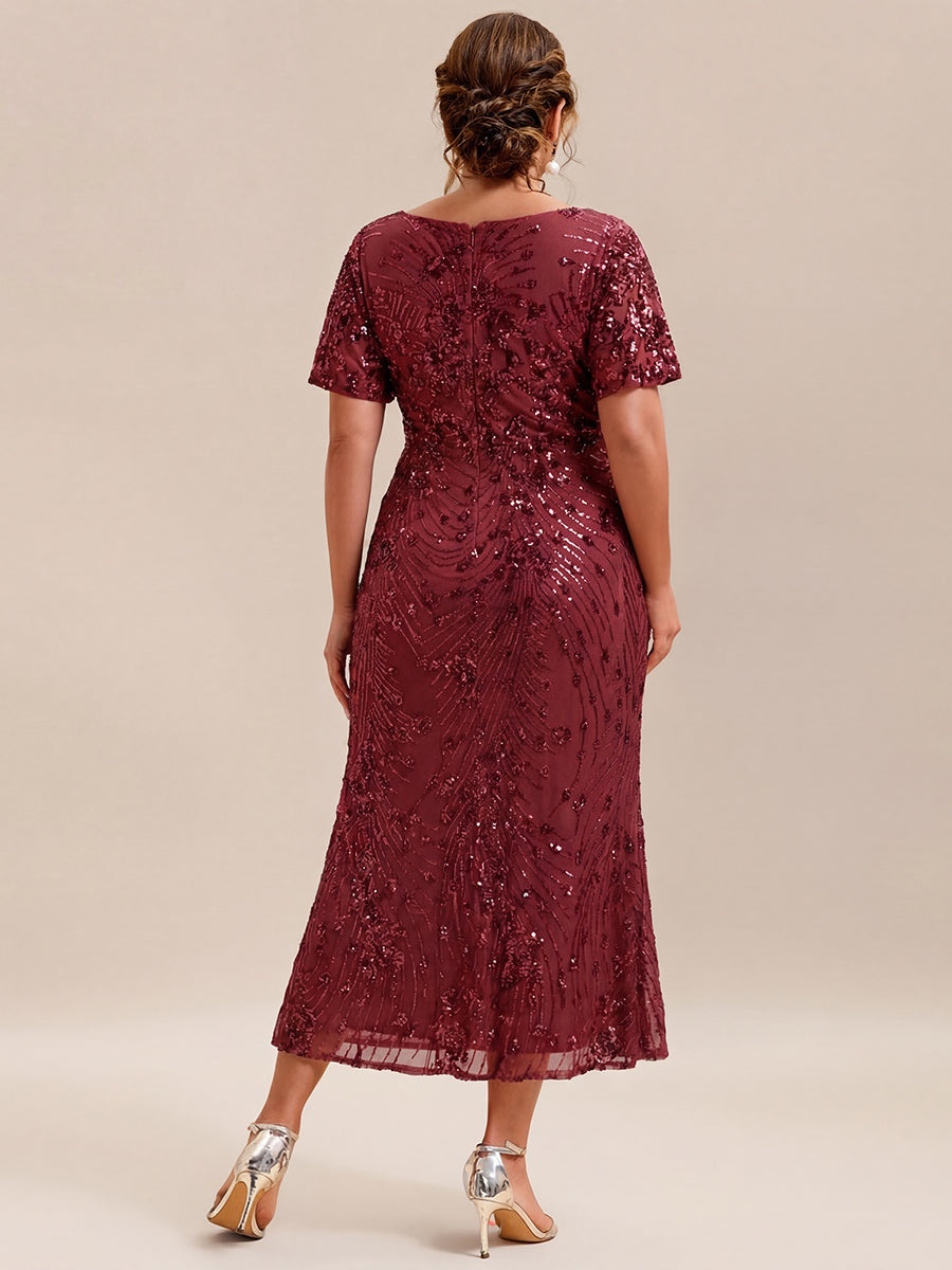 ever PALMER|Embroidery Sequin Mother of the Bride Dress