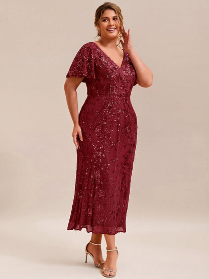 pretty PALMER|Plus Size Sequin Mermaid Formal Dress