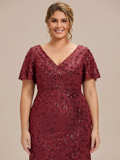 pretty PALMER|Plus Size Sequin Mermaid Formal Dress