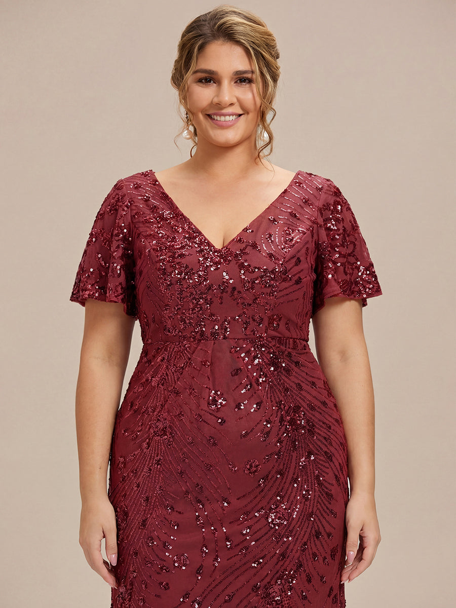 ever PALMER|Embroidery Sequin Mother of the Bride Dress