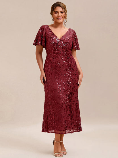 pretty PALMER|Plus Size Sequin Mermaid Formal Dress