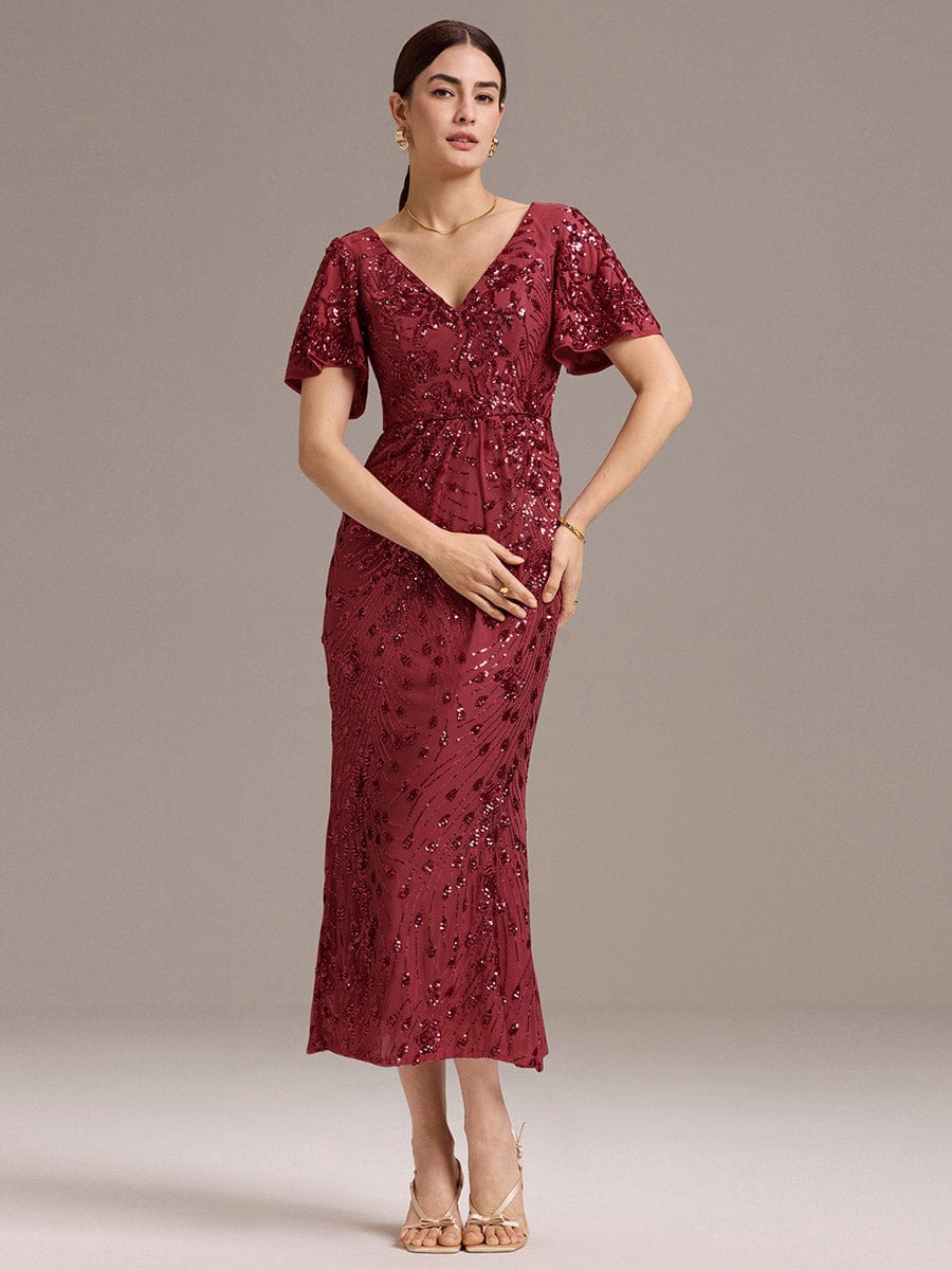 ever PALMER|Sequin Embroidery Mermaid Formal Dress