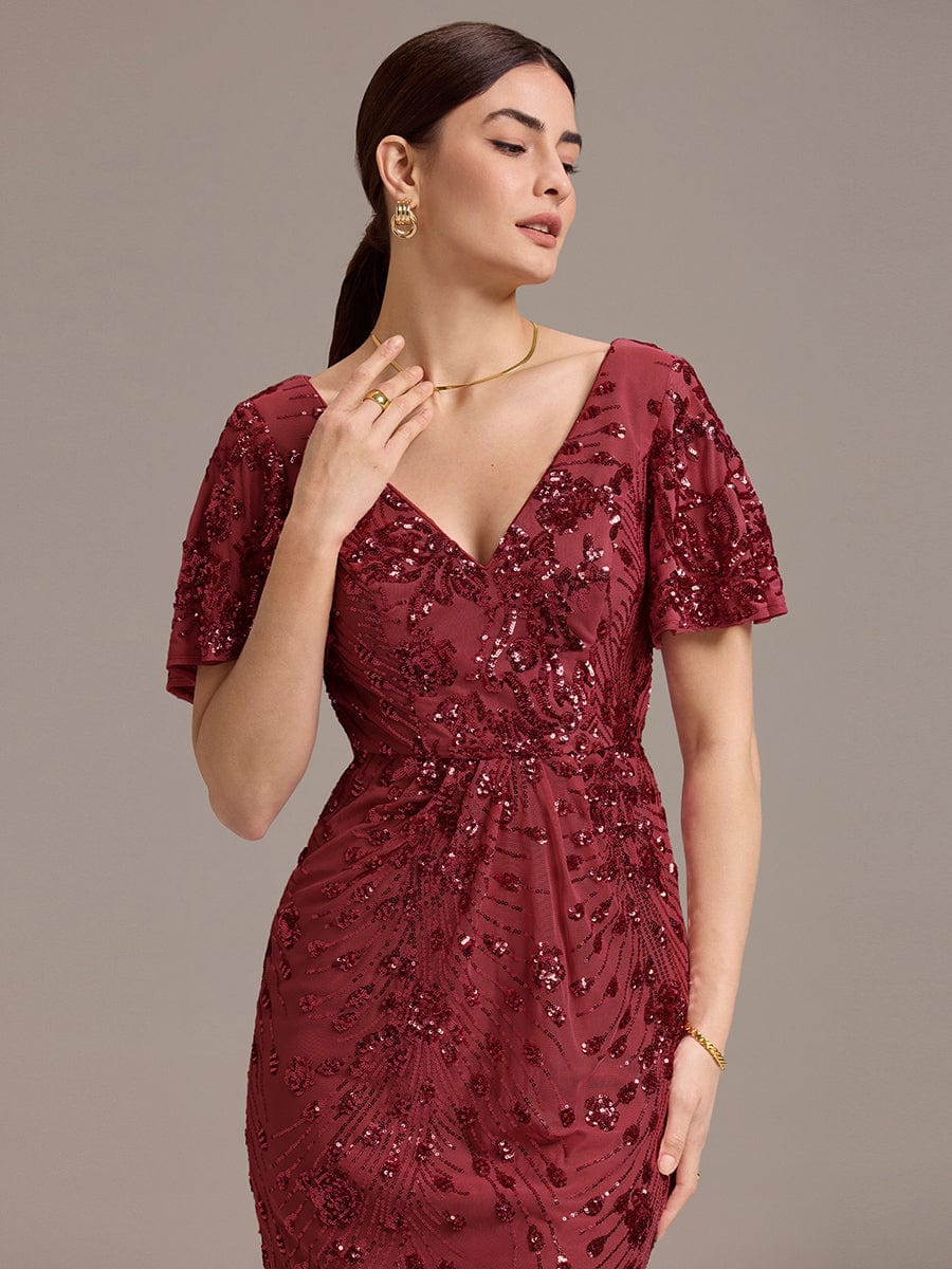 ever PALMER|Embroidery Sequin Mother of the Bride Dress