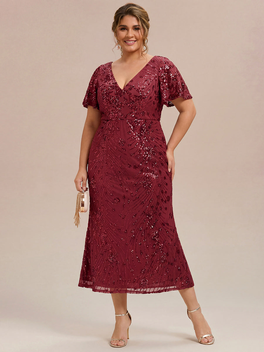 ever PALMER|Embroidery Sequin Mother of the Bride Dress