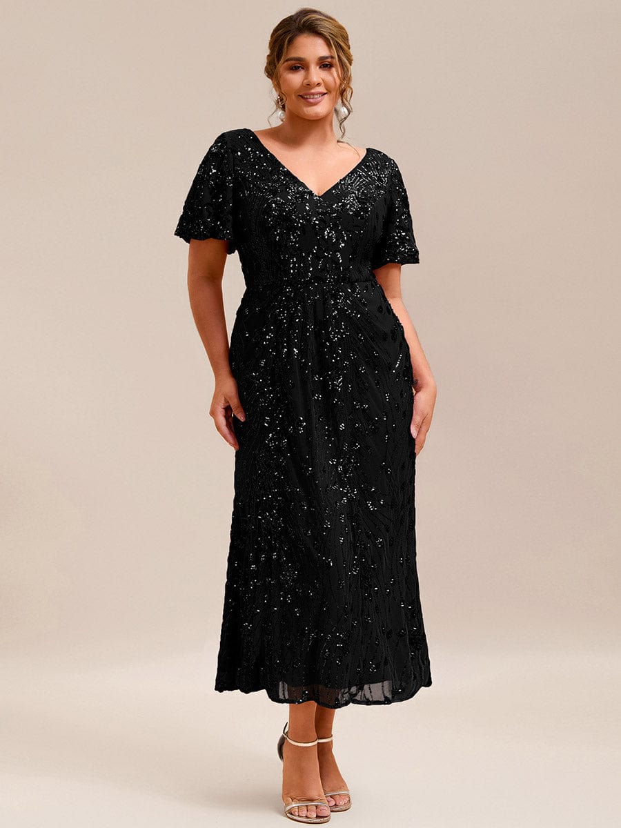 ever PALMER|Embroidery Sequin Mother of the Bride Dress