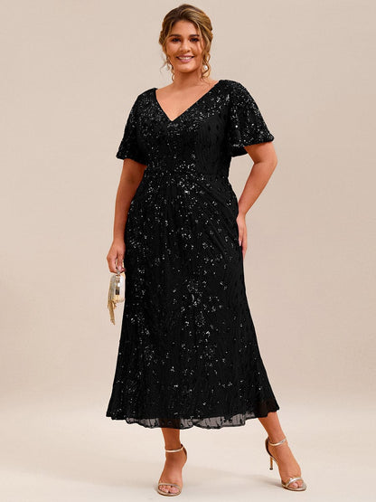 ever PALMER|Embroidery Sequin Mother of the Bride Dress