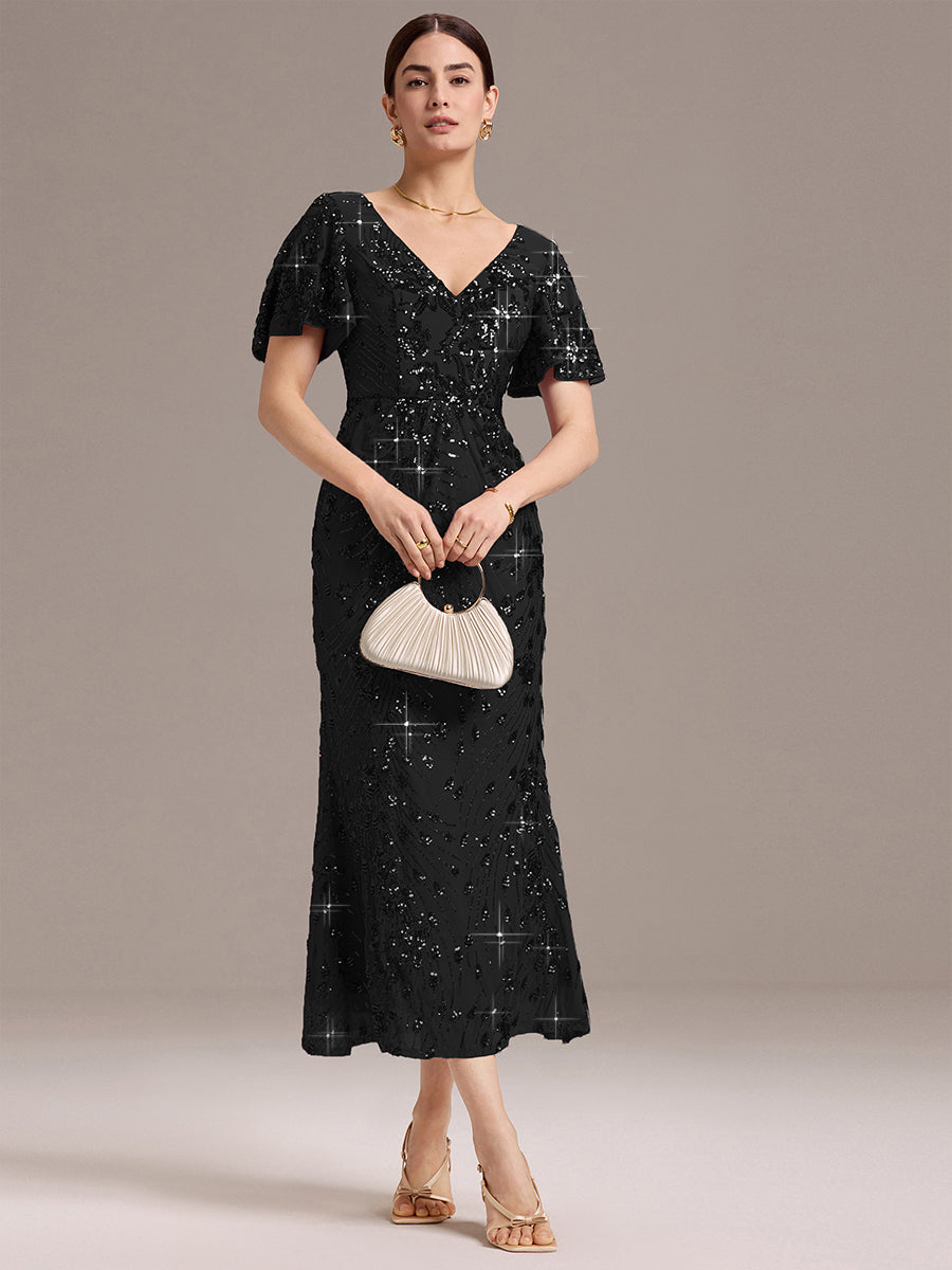ever PALMER|Sequin Embroidery Mermaid Formal Dress
