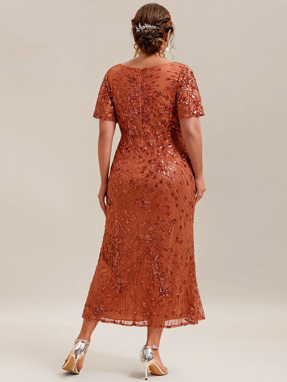 ever PALMER|Embroidery Sequin Mother of the Bride Dress