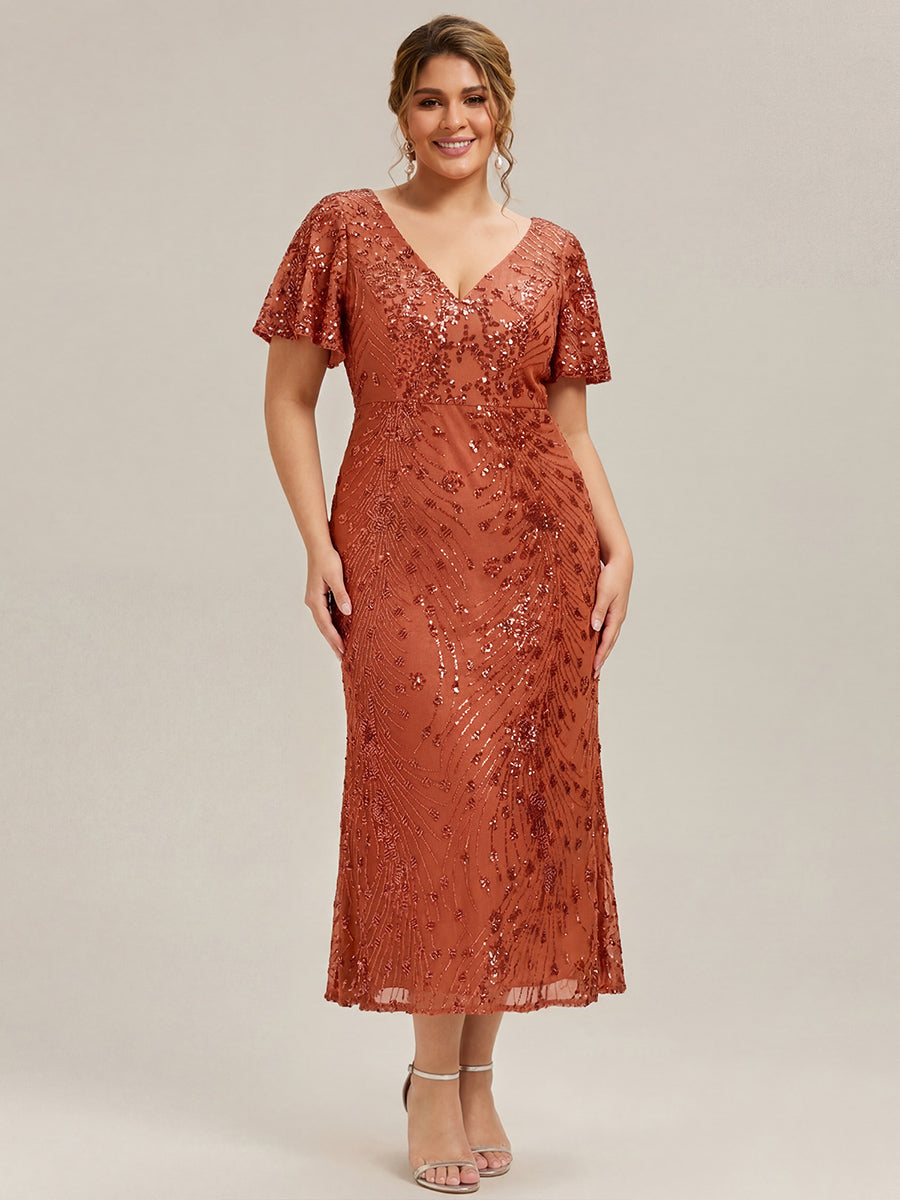 pretty PALMER|Plus Size Sequin Mermaid Formal Dress