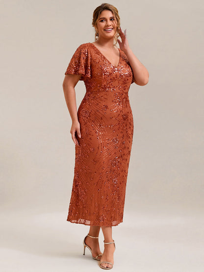 pretty PALMER|Plus Size Sequin Mermaid Formal Dress