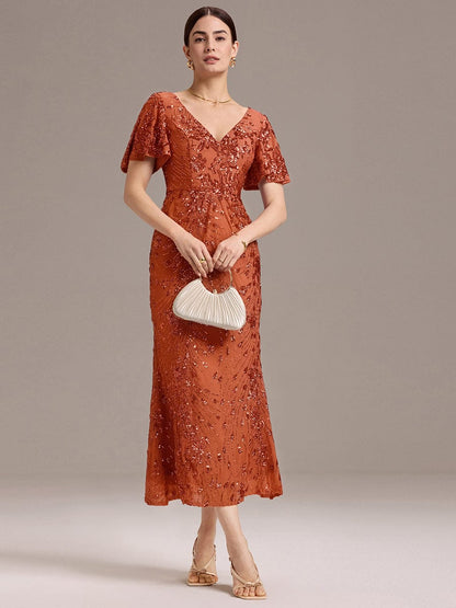 ever PALMER|Embroidery Sequin Mother of the Bride Dress