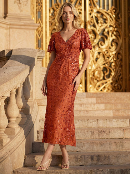 ever PALMER|Sequin Embroidery Mermaid Formal Dress