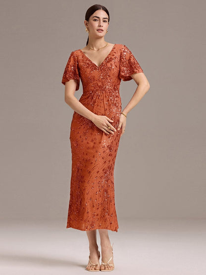 ever PALMER|Sequin Embroidery Mermaid Formal Dress