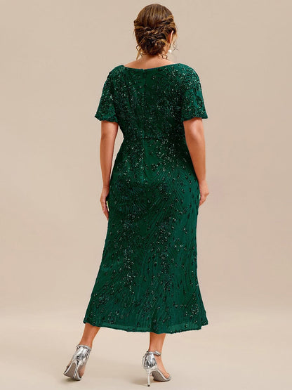 ever PALMER|Embroidery Sequin Mother of the Bride Dress