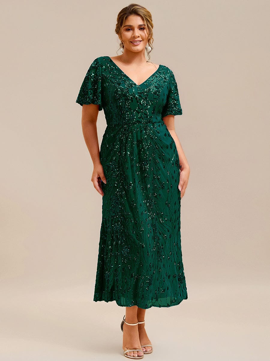 ever PALMER|Embroidery Sequin Mother of the Bride Dress
