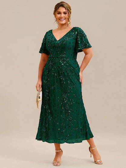 ever PALMER|Embroidery Sequin Mother of the Bride Dress