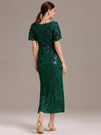 ever PALMER|Embroidery Sequin Mother of the Bride Dress