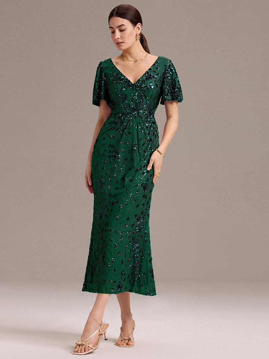 ever PALMER|Sequin Embroidery Mermaid Formal Dress