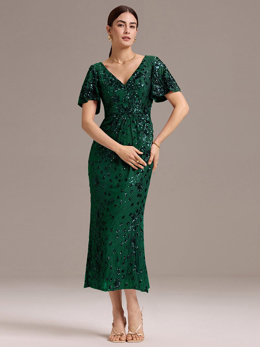 ever PALMER|Embroidery Sequin Mother of the Bride Dress
