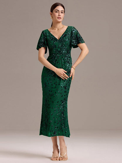 ever PALMER|Embroidery Sequin Mother of the Bride Dress