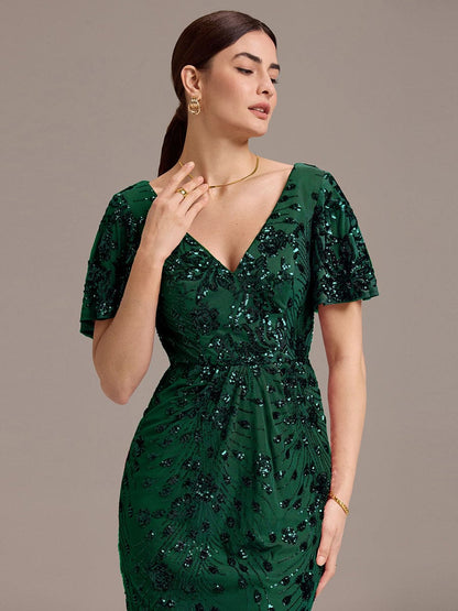 ever PALMER|Embroidery Sequin Mother of the Bride Dress