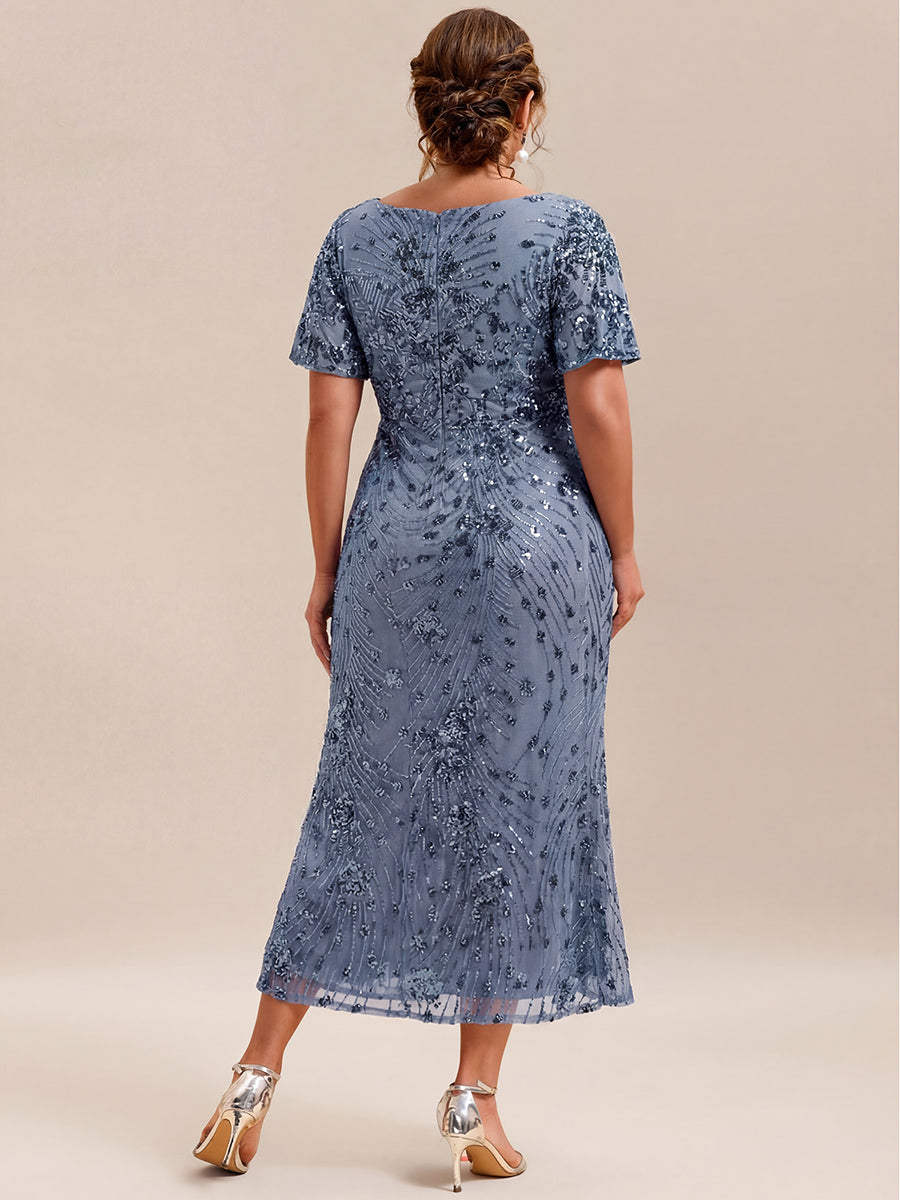 ever PALMER|Embroidery Sequin Mother of the Bride Dress