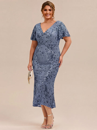 pretty PALMER|Plus Size Sequin Mermaid Formal Dress