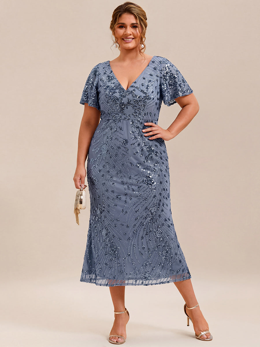 ever PALMER|Embroidery Sequin Mother of the Bride Dress